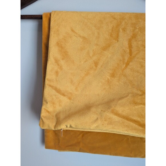 Pillow Sham Gold Crushed Velvet Decorative Pillow Sham Zip Closure 23''x23'' - Picture 7 of 16
